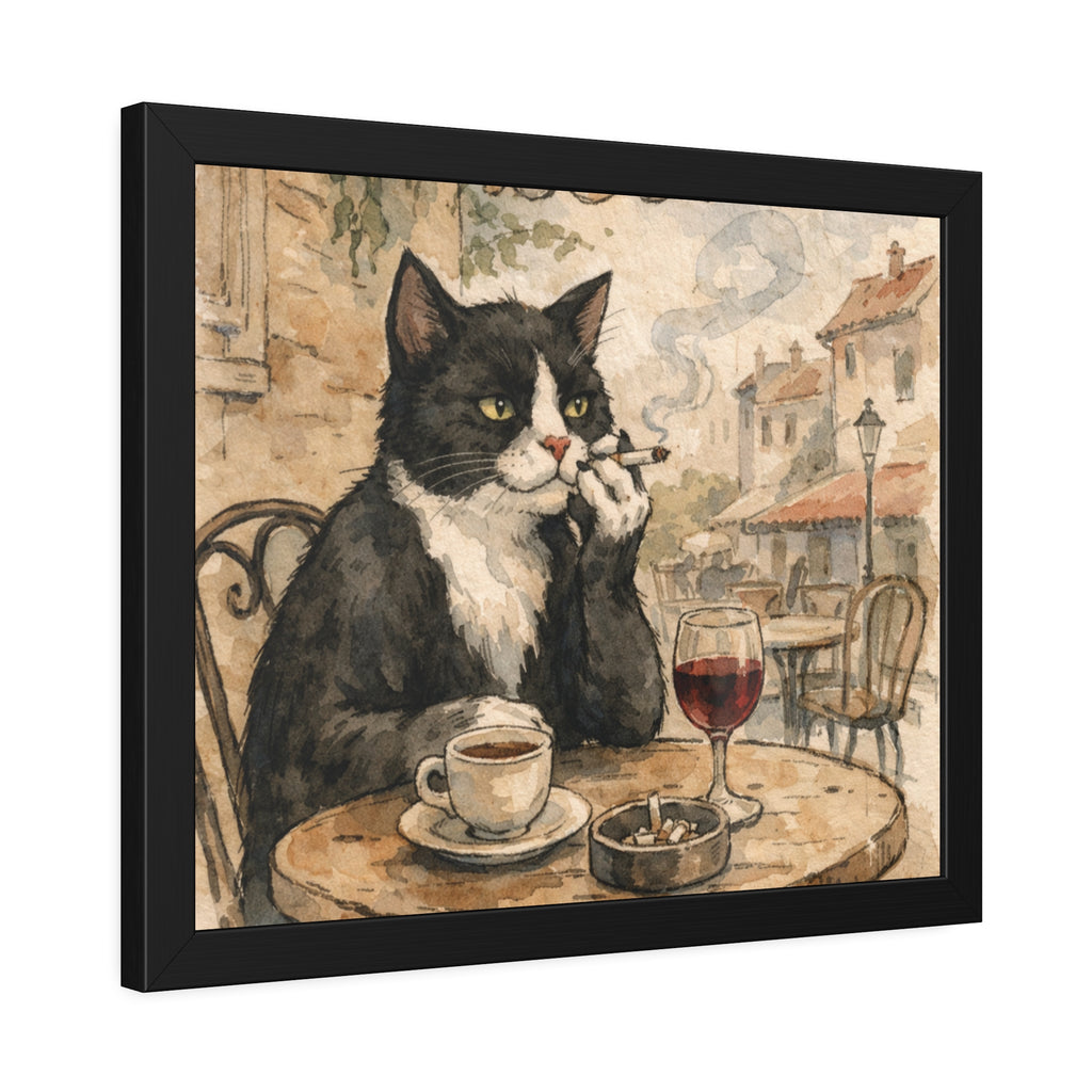 Smoking Tuxedo Café Cat