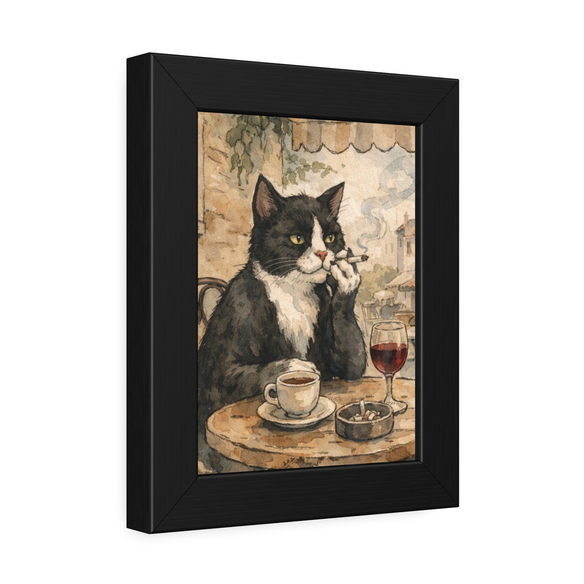 Smoking Tuxedo Café Cat