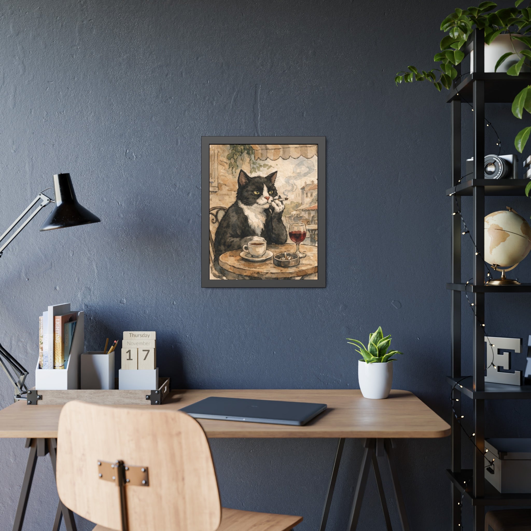Smoking Tuxedo Café Cat