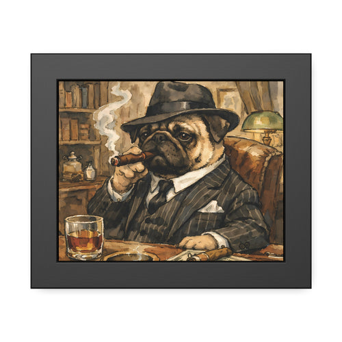 Al Pugpone - Framed Mobster Pug Poster